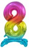 Balónek nafukovací č.8 - 74cm, duhový stojící 