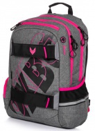 Studentský batoh OXY Sport GREY LINE pink - zvětšit obrázek