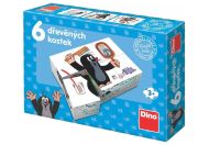 Dřevěné obrázkové kostky Krtek 6 ks