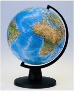 Nesvětelný školní globus ARIES 16 cm - ZEMĚPISNÁ MAPA