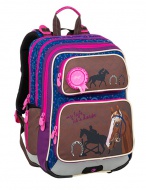 Školní batoh pro prvňáčky Bagmaster Galaxy 9 B Blue / Brown / Pink - zvětšit obrázek