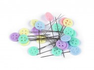 Ozdobné špendlíky délka 45 mm knoflík mix, 1 krab. - zvětšit obrázek