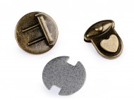 Sada zapínání na kabelku 30x32 mm srdce 4 staromosaz, 10 sada - zvětšit obrázek