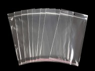 PP sáček s lepicí klopou a závěsem 17x25,5 - 26 cm 17x25,5cm transparent, 100 ks - zvětšit obrázek