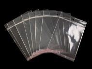 PP sáček s lepicí klopou a závěsem 13x14 cm transparent, 100 ks - zvětšit obrázek