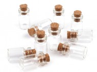 Skleněná lahvička s korkem 13x25 mm transparent, 300 lahv. - zvětšit obrázek