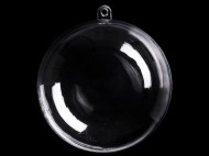 Plastová koule 8,5 cm dvoudílná 1 transparent, 12 ks - zvětšit obrázek