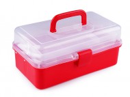Plastový box / kufřík 20x33x15 cm rozkládací 6 červená, 1 ks - zvětšit obrázek