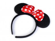 Karnevalová čelenka Minnie Mouse 4 červená velké puntíky, 1 ks - zvětšit obrázek