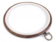 Vyšívací kruh / rámeček k zavěšení 20 cm hnědá, 1 ks - zvětšit obrázek
