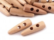 Dřevěný knoflík roh 10x40 mm přírodní, 10 ks - zvětšit obrázek