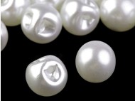 Perla k našití / knoflík 14 mm 1 bílá perleť, 10 ks - zvětšit obrázek