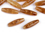Plastový knoflík oliva 9x31 mm 1 jantar, 10 ks - zvětšit obrázek