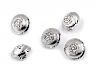 Kovový knoflík s kamínky velikost 16 nikl crystal, 5 ks - zvětšit obrázek
