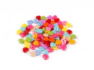 Mini knoflík pro panenky, postavičky 6 mm / srdce, hvězda, květ 1 mix srdce, 100 ks - zvětšit obrázek