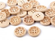 Dřevěný dekorační knoflík květ