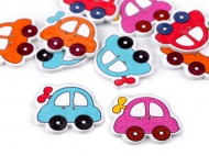 Dřevěný dekorační knoflík auto - zvětšit obrázek