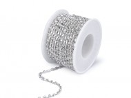 Štrasový prýmek / borta šíře 2,9 mm 2 crystal stříbrná, 9 m - zvětšit obrázek