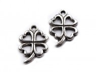 Přívěsek čtyřlístek 15x21 mm 1 platina s patinou, 5 ks - zvětšit obrázek