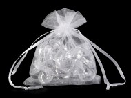 Dárkový pytlík 9x11 cm organza 1 bílá, 10 ks - zvětšit obrázek