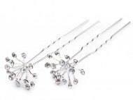 Štrasová vlásenka květ 20 mm crystal AB, 2 ks - zvětšit obrázek