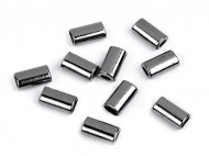 Kovová koncovka na šňůru oválná 8x14 mm 3 nikl černý, 100 ks - zvětšit obrázek