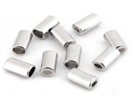 Kovová koncovka na šňůru oválná 8x14 mm 1 nikl, 10 ks - zvětšit obrázek