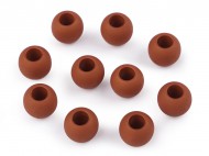 Plastové korálky matné s velkým průvlekem 10x12 mm 15 (39) béžová tm., 700 ks - zvětšit obrázek