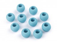 Plastové korálky matné s velkým průvlekem 10x12 mm 28 (10) modrá světlá, 20 ks - zvětšit obrázek