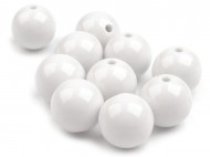 Plastové korálky Color 20 mm 9 bílá, 10 ks - zvětšit obrázek