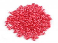 Plastové voskové korálky / perly Glance rýže 3x6 mm 10 červená světlá, 10 g - zvětšit obrázek