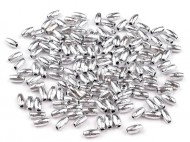 Plastové voskové korálky / perly Glance rýže 3x6 mm 2 stříbrná, 10 g - zvětšit obrázek