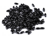Plastové voskové korálky / perly Glance rýže 3x6 mm 6 černá, 10 g - zvětšit obrázek