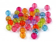 Plastové korálky Transparent 8 mm MIX 2 multikolor, 20 g - zvětšit obrázek