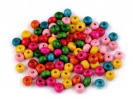 Dřevěné korálky 6 mm mix, 20 g - zvětšit obrázek