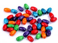 Dřevěné korálky oliva 7x10 mm mix č. 4, 20 g - zvětšit obrázek