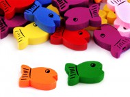 Dřevěné korálky ryba (12x19 mm) mix č. 2, 20 ks - zvětšit obrázek