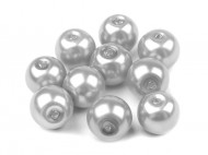 Skleněné voskové perly 8 mm 18B stříbrná světlá, 50 g - zvětšit obrázek