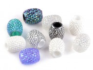 Plastové korálky s velkým průvlekem 13x15 mm