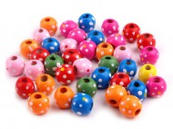 Dřevěné korálky 12 mm mix, 25 ks - zvětšit obrázek