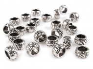 Kovové korálky s velkým průvlekem 6x10 mm - zvětšit obrázek