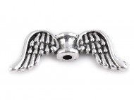 Ozdobný díl křídla 8x20 mm platina s patinou, 10 ks - zvětšit obrázek
