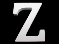 Dřevěná dekorace písmena abecedy 22 &quot;Z&quot; bílá sněžná, 1 ks - zvětšit obrázek