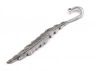 Záložka do knihy 10x80 mm pírko platina s patinou, 1 ks - zvětšit obrázek