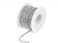 Štrasový prýmek / borta šíře 2,4 mm 1 crystal stříbrná, 1 m - zvětšit obrázek