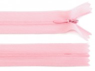 Spirálový zip skrytý No 3 délka 40 cm dederon 133 růžová světlá, 1 ks - zvětšit obrázek