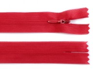 Spirálový zip skrytý No 3 délka 40 cm dederon 148 červená, 1 ks - zvětšit obrázek