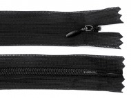 Spirálový zip skrytý No 3 délka 65 cm dederon 332 černá, 1 ks - zvětšit obrázek