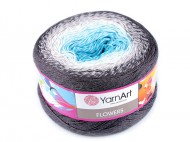 Pletací příze Flowers 250 g 2 (251) modrá azurová, 1 ks - zvětšit obrázek