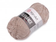 Pletací příze Elegance lurex 50 g 11 (121) béžová velbloudí stříbrná, 1 ks - zvětšit obrázek
